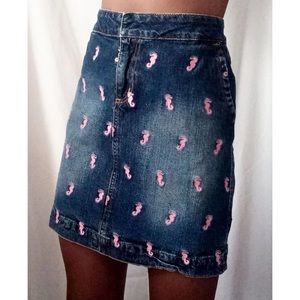 Lilly Pulitzer Jean skirt seahorses